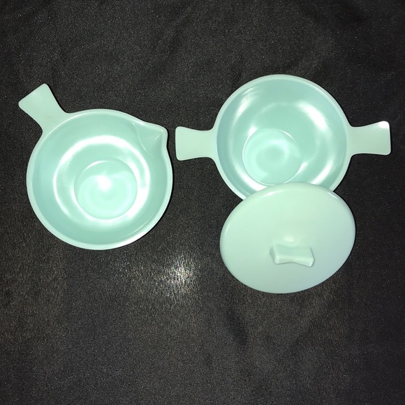 Vintage MCM Aqua MELMAC Cream/Sugar Set~Made USA